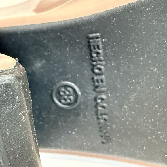 MKS Platform Sandals Pink Blush Nude Retro 70s Chunky Patent Leather 8 - Picture 8 of 9